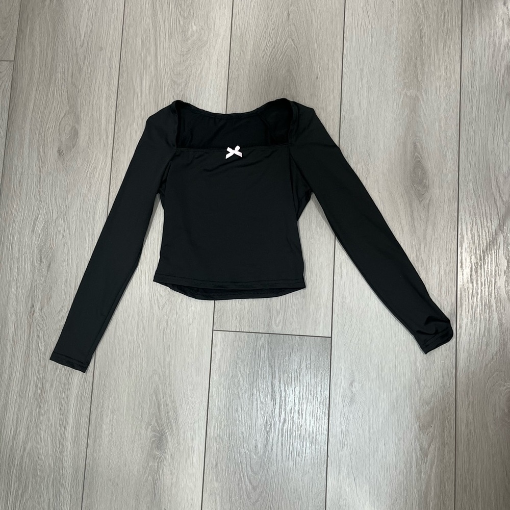 Girls Black Long Sleeve Top